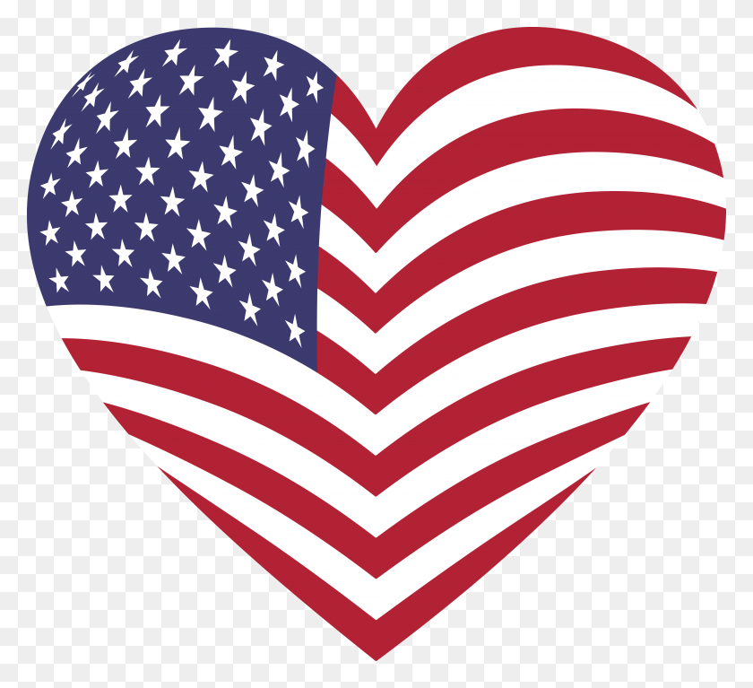 4000x3627 Picture Transparent Clip Art Images American Flag Heart, Flag, Symbol, Rug HD PNG Download