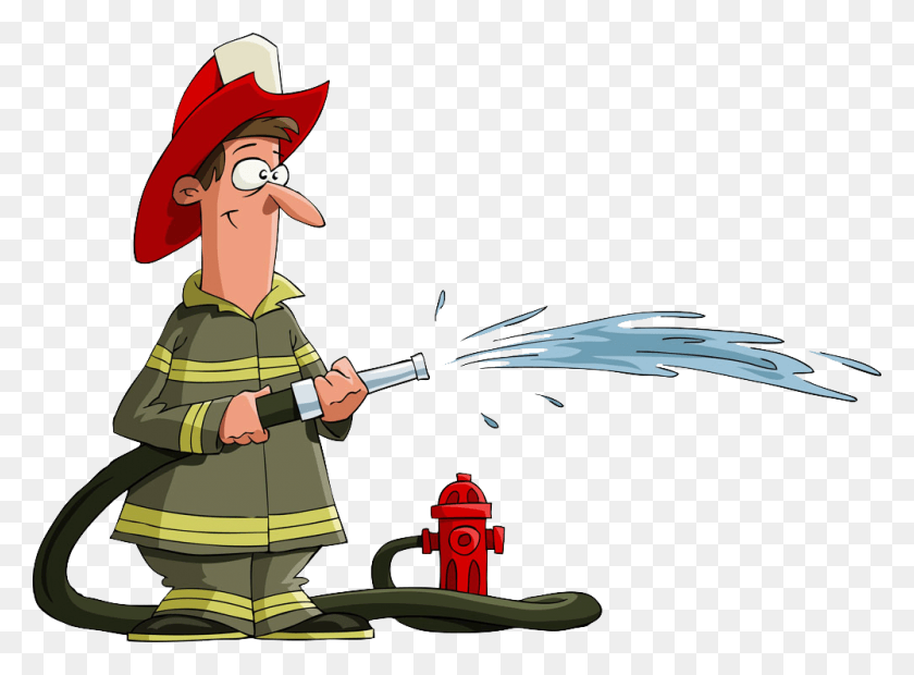 1000x718 Picture Transparent Firefighter Fire Clip Art Firefighters Water Fire Hydrant Clipart, Person, Human, Fireman HD PNG Download