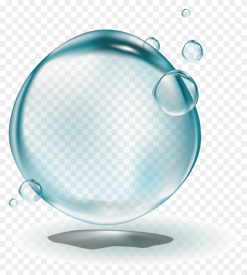 1741x1957 Иллюстрация Прозрачного Значка Прозрачная Капля Воды Прозрачная, Сфера, Зеленый, Пузырь Hd Png Скачать