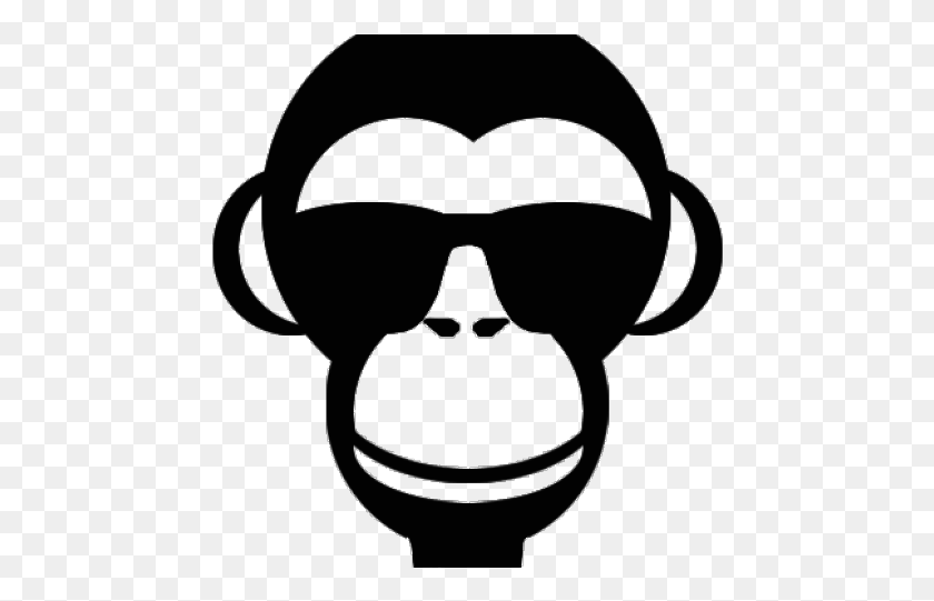 460x481 Picture Transparent Library Monkey Face Clipart Black Monkey Face Clipart Black And White, Head, Goggles, Accessories HD PNG Download