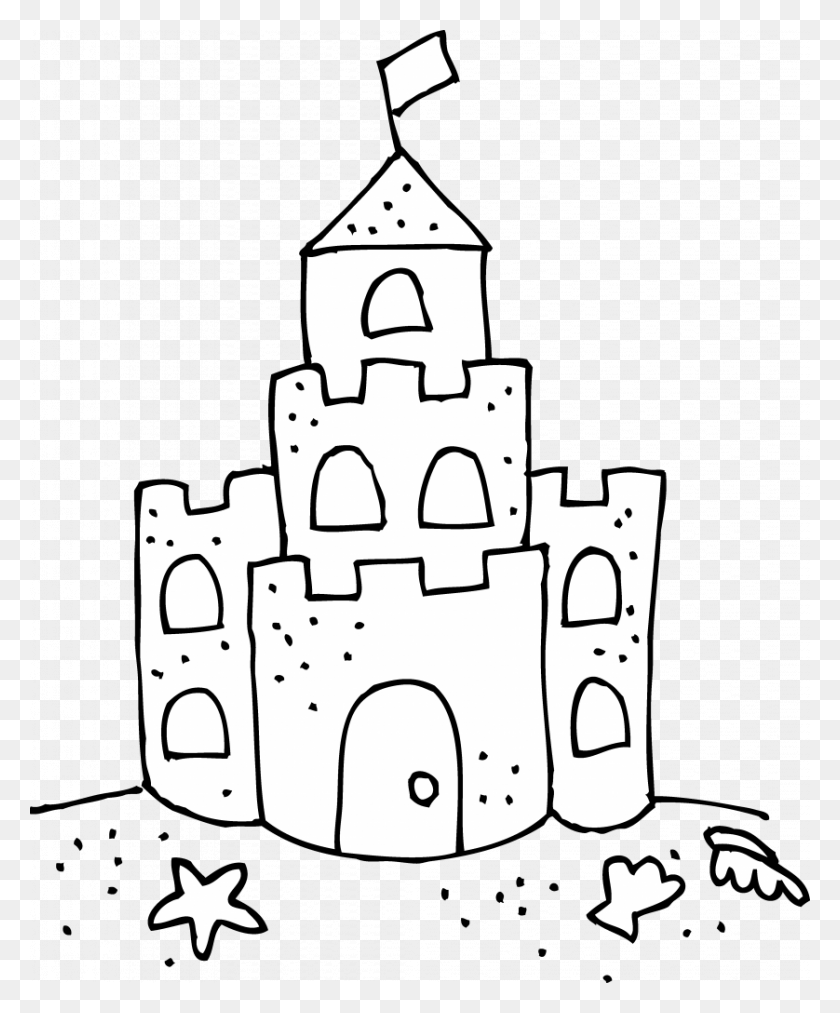 838x1024 Picture Transparent Library Sand Castle Coloring, Snowman, Winter, Snow HD PNG Download