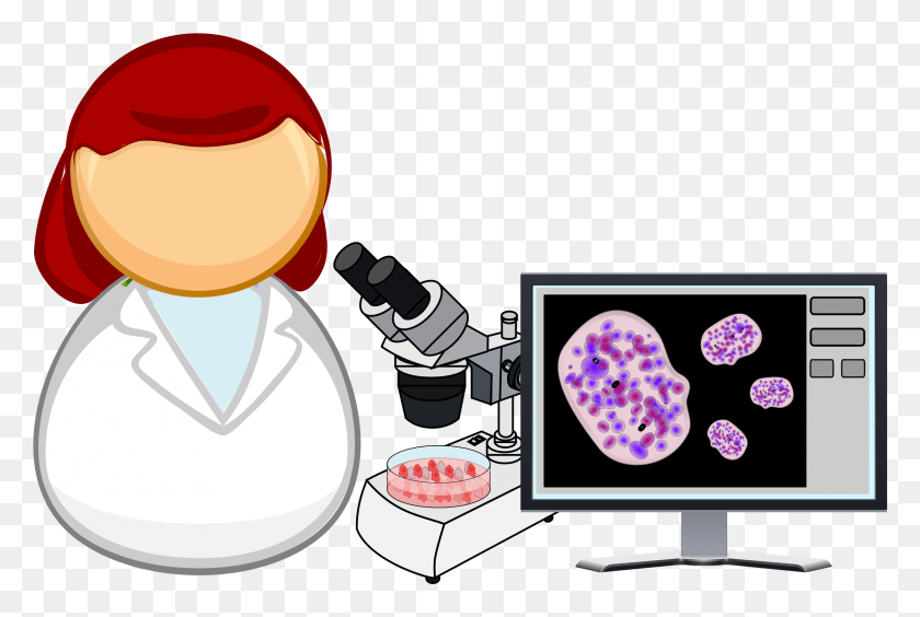 2313x1496 Picture Transparent Stock Microscope Clipart Medical Molecular Biologist Clipart, Monitor, Screen, Electronics HD PNG Download