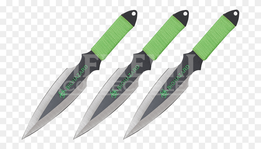 703x420 Piece Biohazard Two Tone Throwing Knives Bowie Knife, Weapon, Weaponry, Blade HD PNG Download