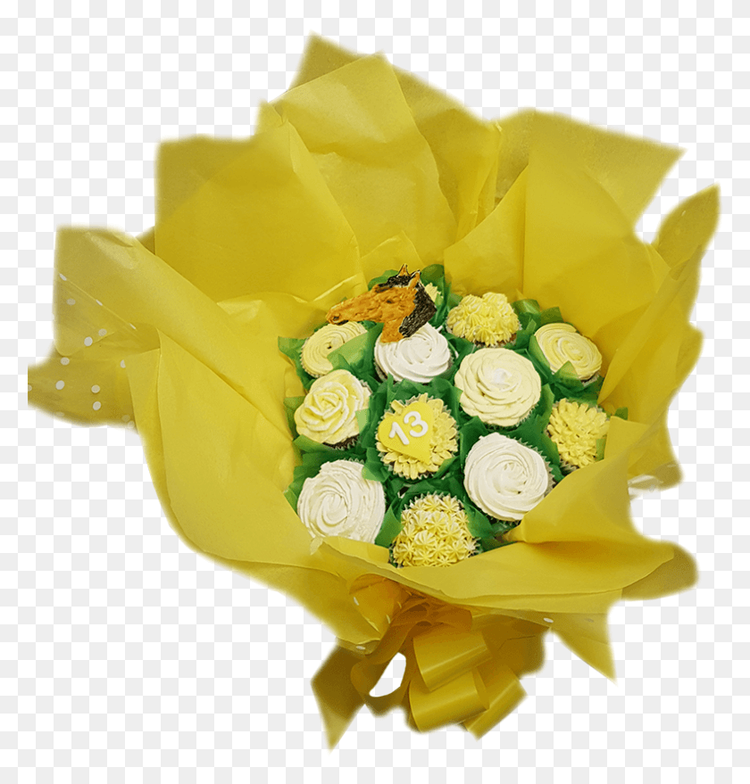 791x831 Piece Cupcake Bouquet Garden Roses, Plant, Rose, Flower HD PNG Download
