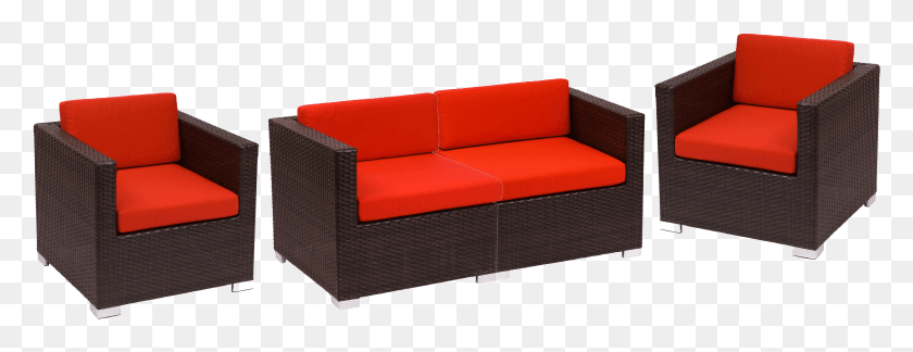 1556x528 Piece Synthetic Wicker Sofa Set With Cushions Kursi Sofa Rotan Sintetis, Furniture, Couch, Armchair HD PNG Download