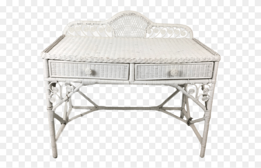 586x481 Pier 1 White Wicker Desk Part Of The Bristol Collection End Table, Furniture, Chair, Coffee Table HD PNG Download