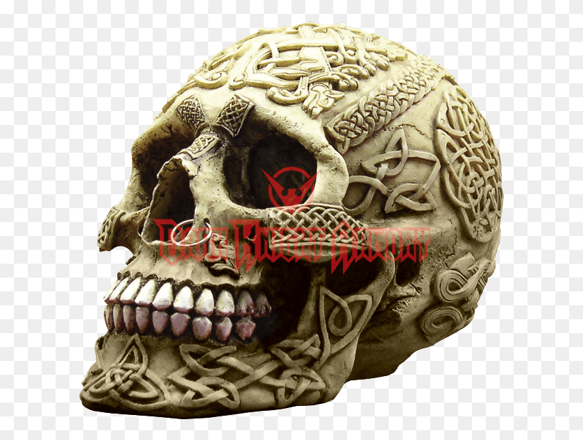 613x574 Pierced Celtic Tribal Skull Celtic Skull, Clothing, Apparel, Crash Helmet HD PNG Download