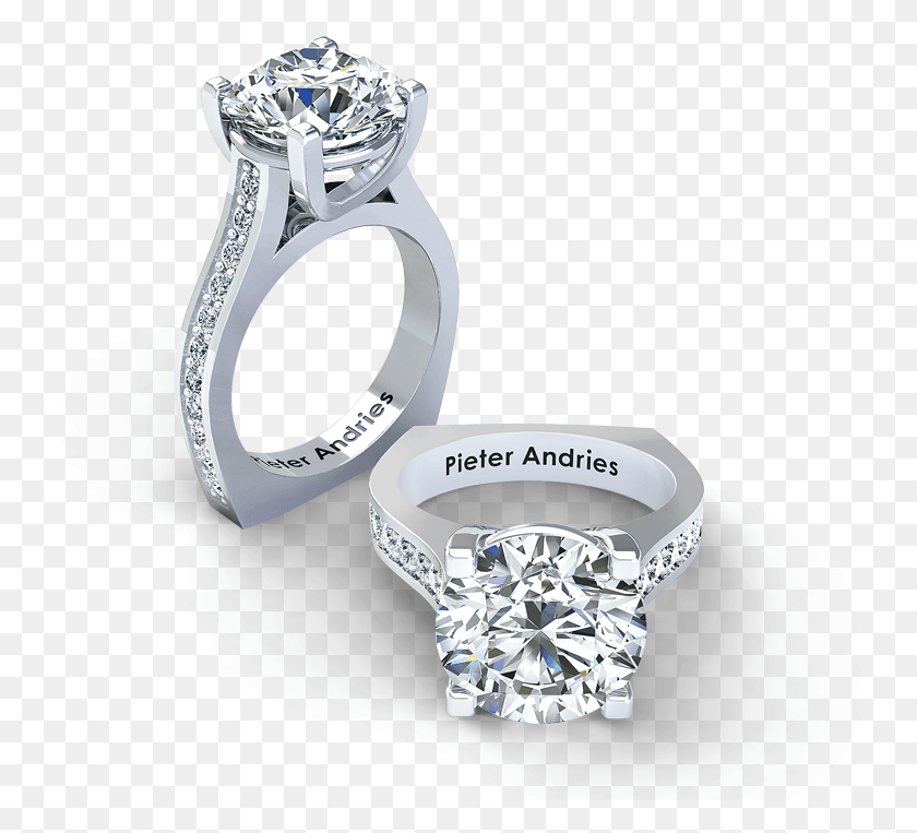 775x703 Pieter Andries Five Carat Diamond Rings Front Engage, Accessories, Accessory, Silver HD PNG Download