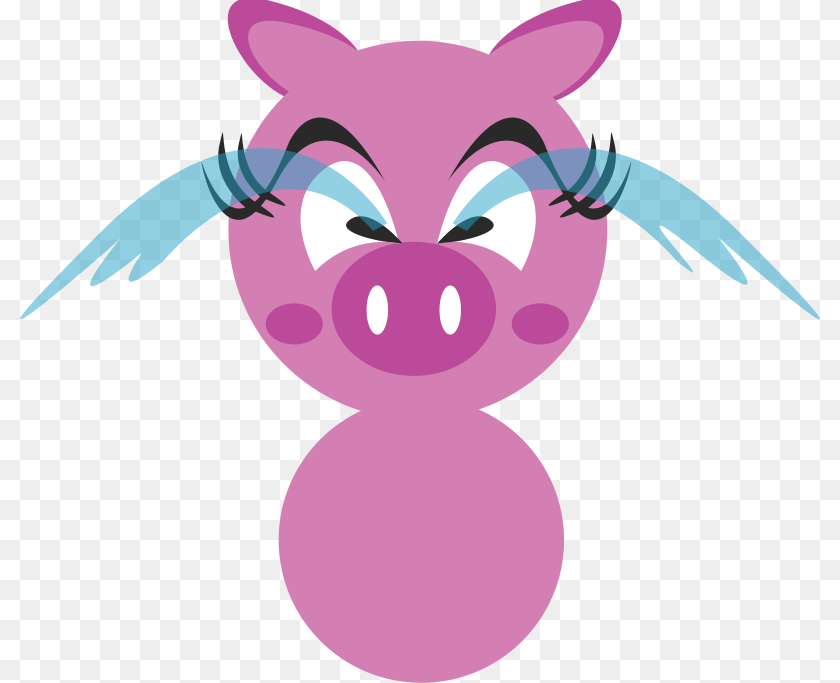 Pig Cry Avatar, Purple, Baby, Person, Face Sticker PNG