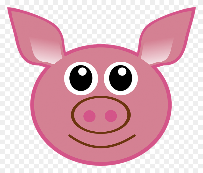 852x720 Pig Ears Cartoon Pig Face, Mammal, Animal, Snout HD PNG Download