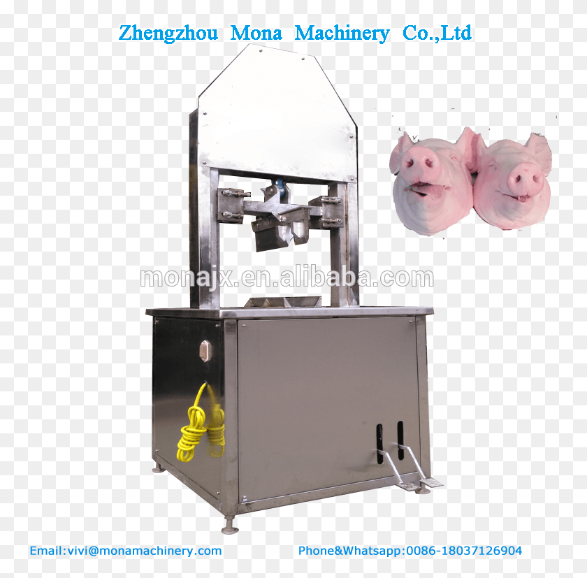 755x767 Pig Head Cutting Split Machineelectric Meat Bone Cutter Domestic Pig, Machine, Box, Lathe HD PNG Download