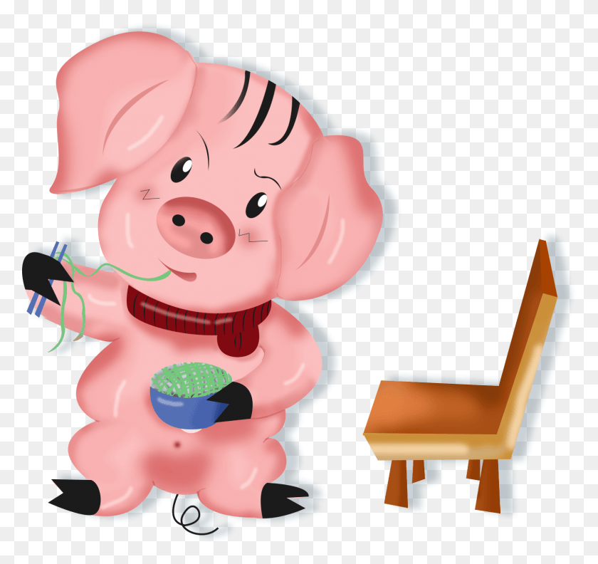 1524x1431 Pig Noodles Design Cartoon Year And Psd Cartoon, Chair, Furniture, Toy HD PNG Download