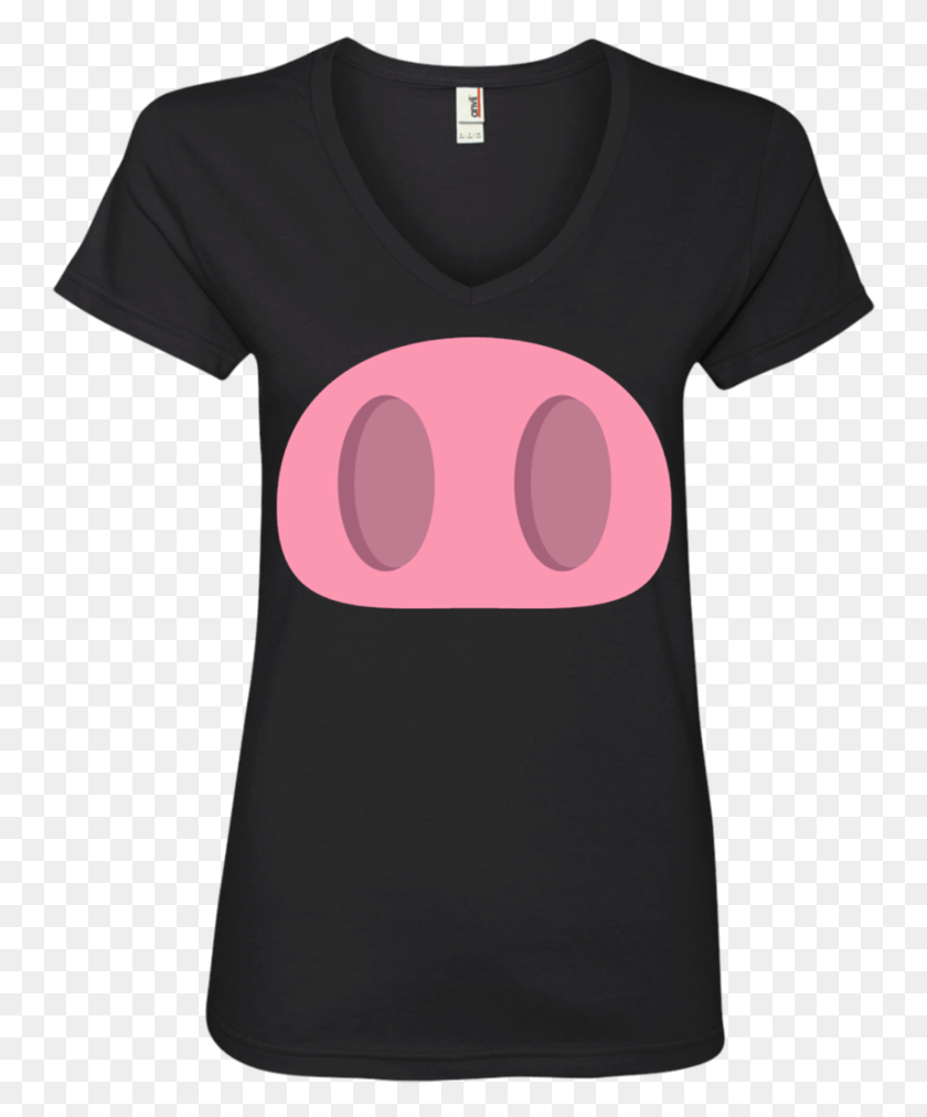 748x952 Pig Nose Emoji Ladies39 V Neck T Shirt Active Shirt, Clothing, Apparel, Sleeve HD PNG Download