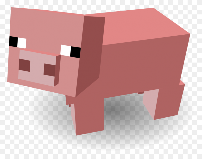 1018x785 Pig Svg Minecraft Minecraft Pig Clip Art, Furniture, Tabletop, Box HD PNG Download