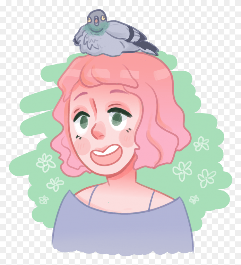 806x891 Pigeon Clipart Holly Pigeon Drawing, Performer, Face, Head HD PNG Download