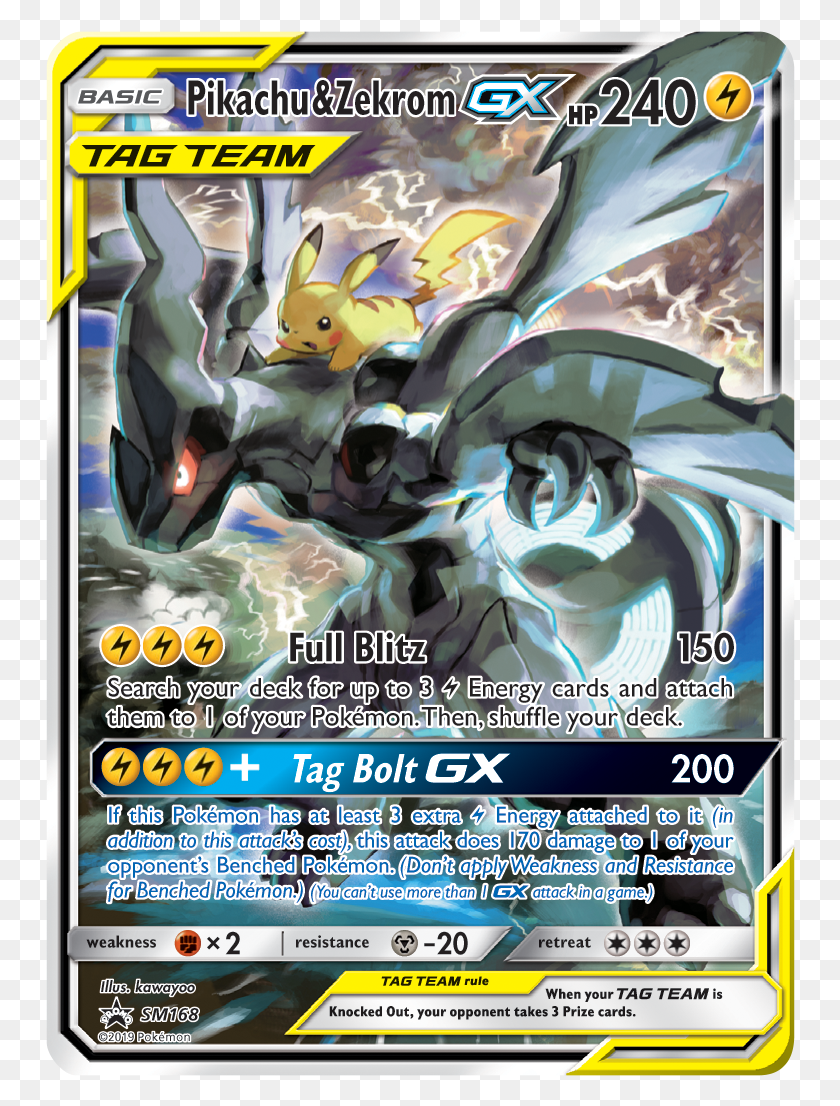 750x1046 Pikachu And Zekrom Gx, Poster, Advertisement, Flyer HD PNG Download