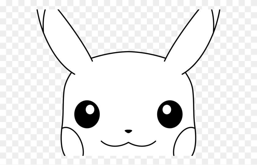 603x481 Pikachu Clipart Blanco Y Negro Pikachu, Stencil, Animal, Mamífero Hd Png