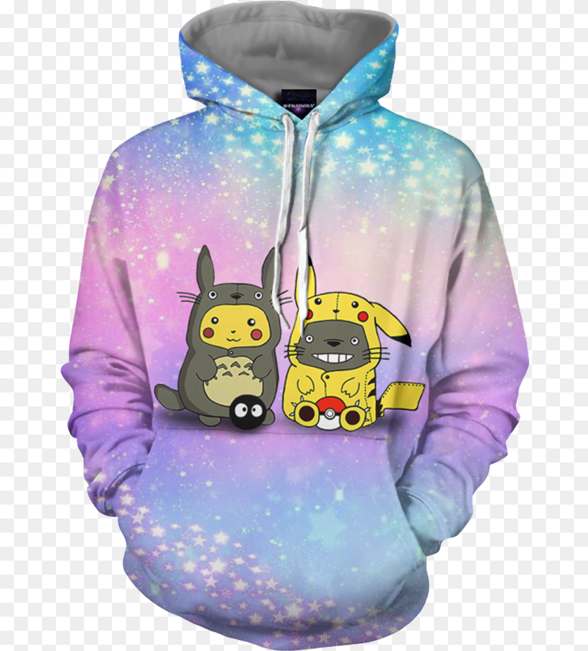 672x929 Pikachu Cosplay Totoro Amp Totoro Cosplay Pikachu 3d Supreme Dragon Ball Hoodie, Sweatshirt, Sweater, Knitwear, Clothing PNG