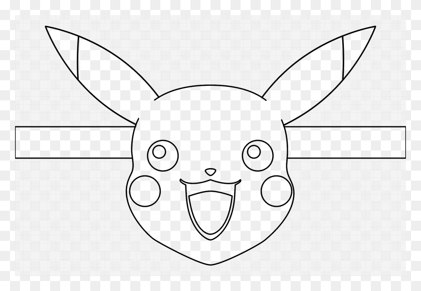 1920x1280 Pikachu Face Mask Blank For Colouring Monochrome, Mammal, Animal, Gun HD PNG Download