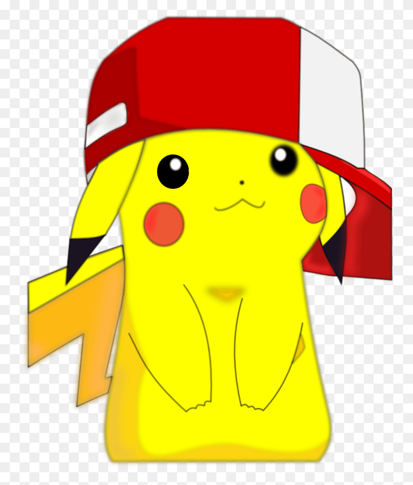 760x926 Pikachu En Ash39S Hat By Jdrabble02 En Clipart Library Pikachu Con Ash Hat, Ropa, Abrigo, Abrigo Hd Png