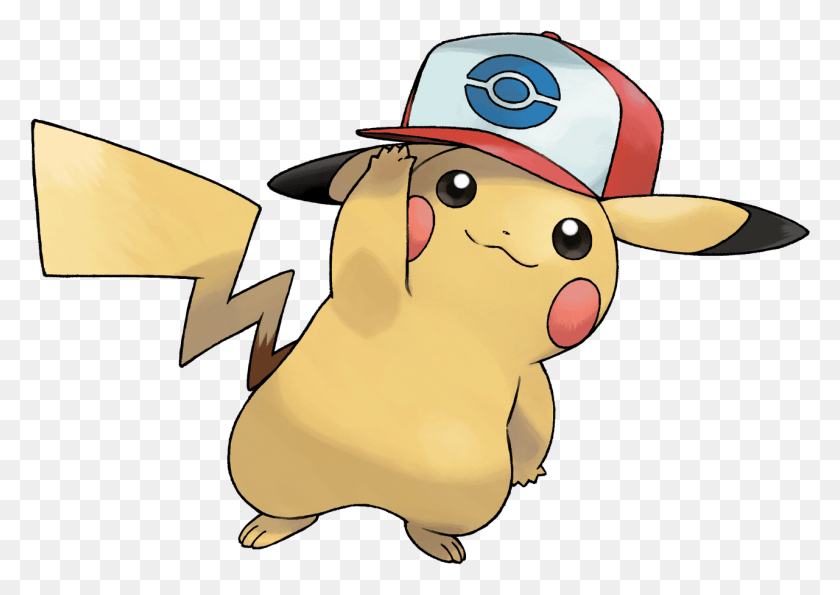1281x879 Pikachu With Ash Cap, Clothing, Apparel, Label HD PNG Download