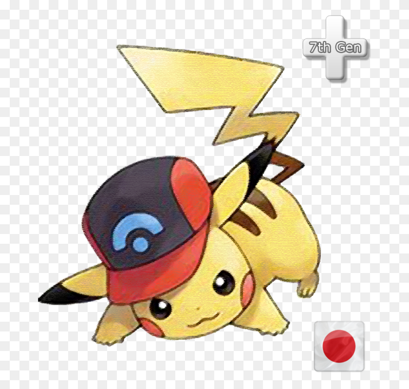 685x738 Pikachu With Ash39s Pikachu In A Cap, Symbol, Logo, Trademark HD PNG Download