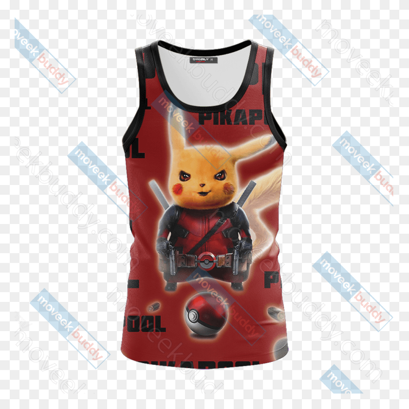 1024x1024 Pikapool Deadpool And Pikachu New Unisex 3d Tank Top Active Tank, Poster, Advertisement, Flyer HD PNG Download