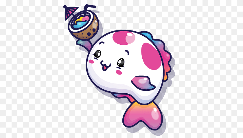 Pikmi Pop Mizu The Koi Fish, Art, Graphics, Head, Face Sticker PNG