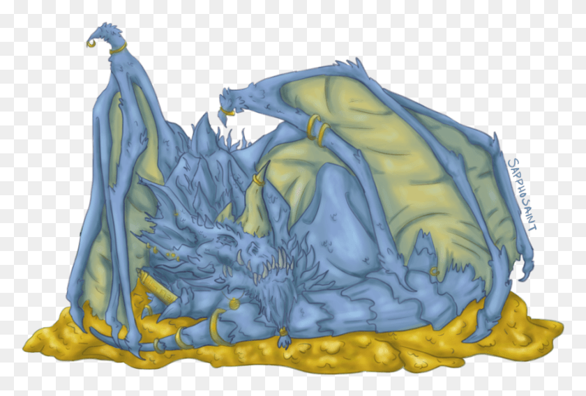 875x570 Pile Of Gold Illustration, Dragon, Icing, Cream HD PNG Download
