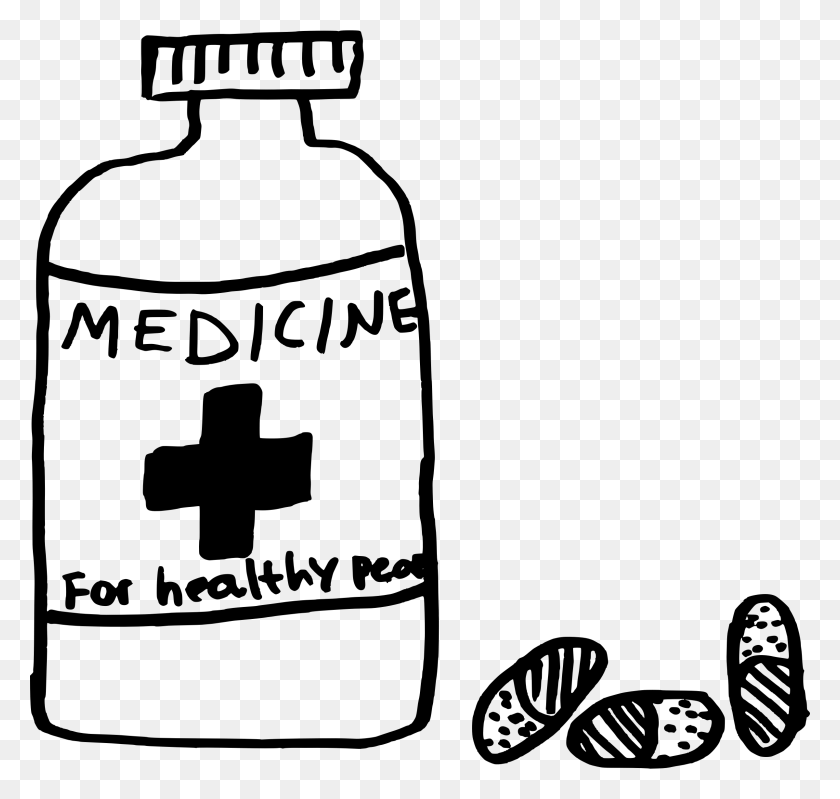 2400x2276 Pill Bottle Cliparts Medicine Clip Art Black And White, Gray, Text, Symbol HD PNG Download