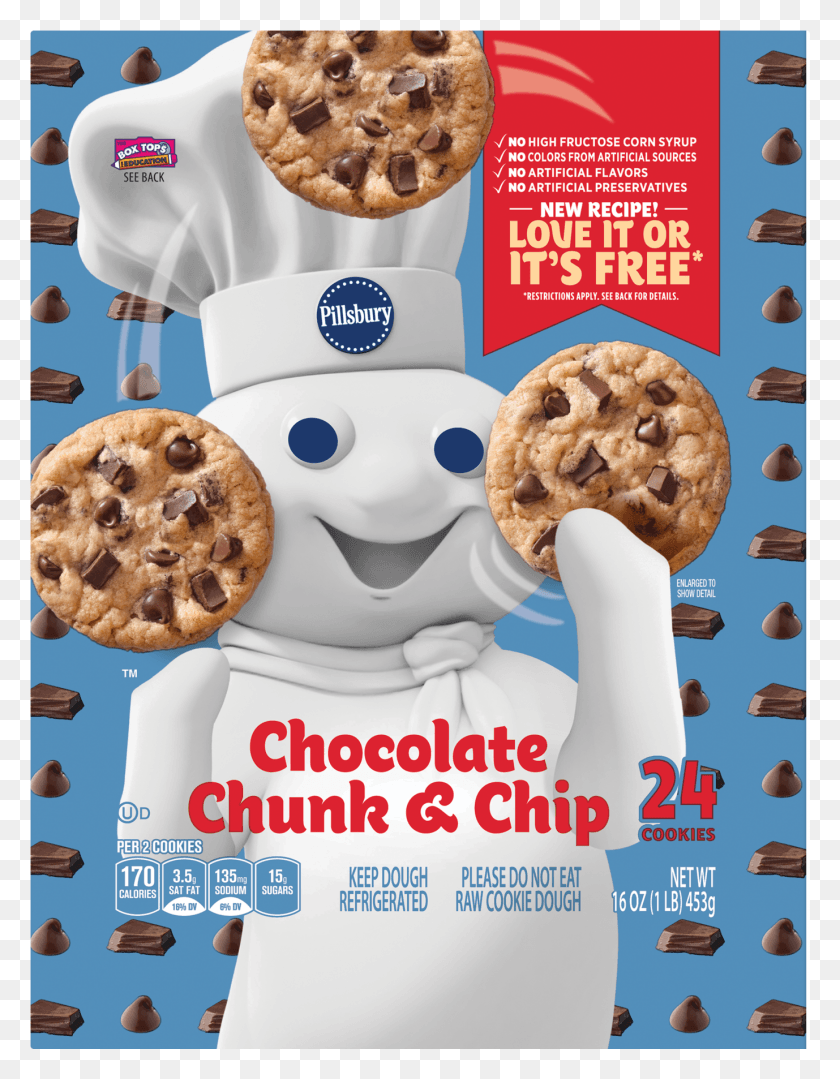 1378x1801 Pillsbury Ready To Bake Chocolate Chunk And Chip Cookies Pillsbury Doughboy Chocolate Chip Cookies, Advertisement, Poster, Food HD PNG Download