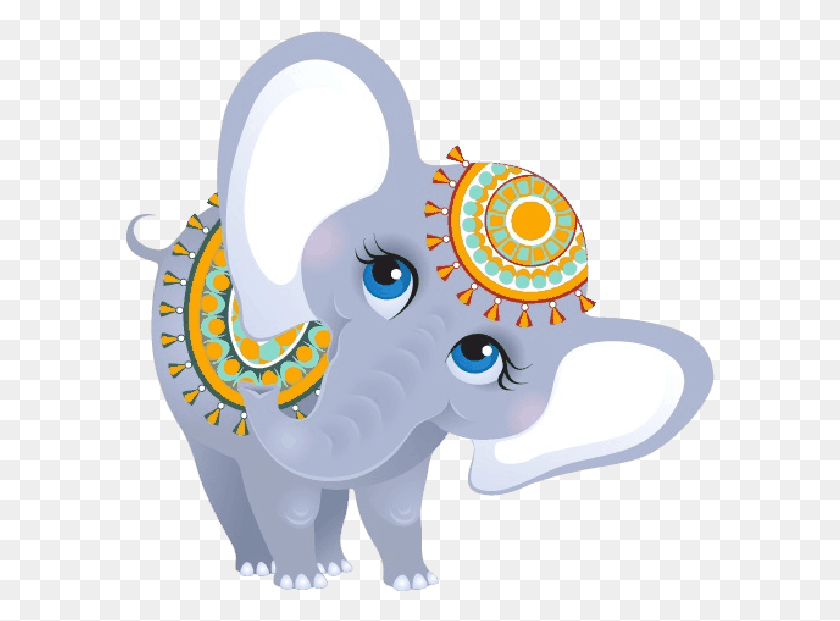 590x561 Descargar Png / Elefante Indio Bebé De Dibujos Animados Hd Png