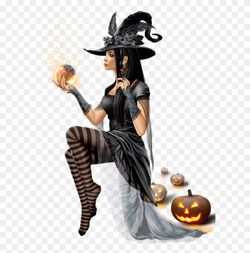 608x790 Pin By J Transparent Witch Femme, Person, Human, Hat HD PNG Download