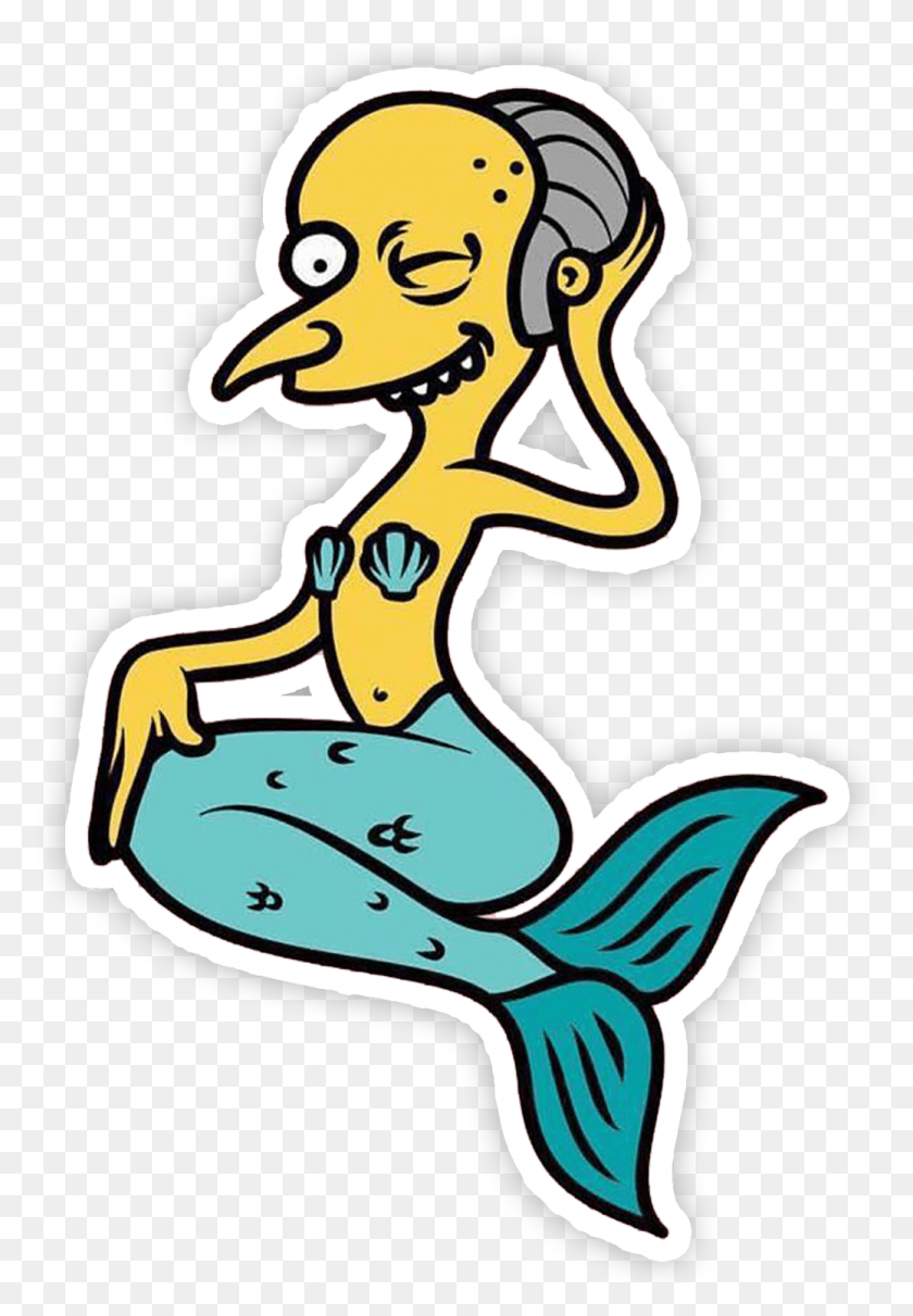 1038x1533 Pin By Lazertrashprinter On Doodles In 2018 Mr Burns Mermaid, Label, Text, Outdoors HD PNG Download