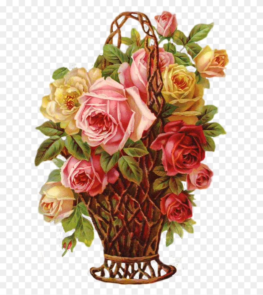 628x881 Pin By Marjatta Piironen On Victorian Scraps Vintage Flower Basket, Graphics, Floral Design HD PNG Download