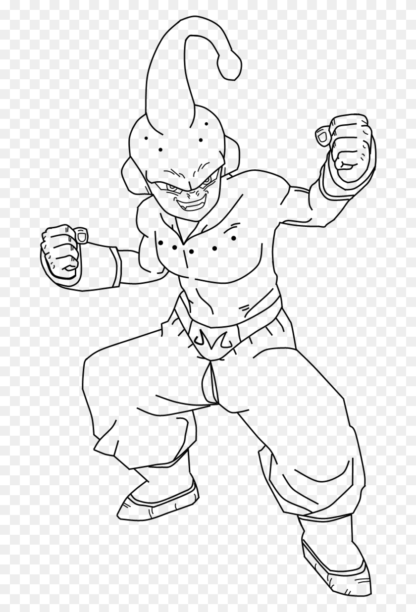 682x1176 Pin Majin Buu Colouring Pages Tattoo Pictures Dragon Ball Z Majin Buu Coloring, Gray, World Of Warcraft HD PNG Download