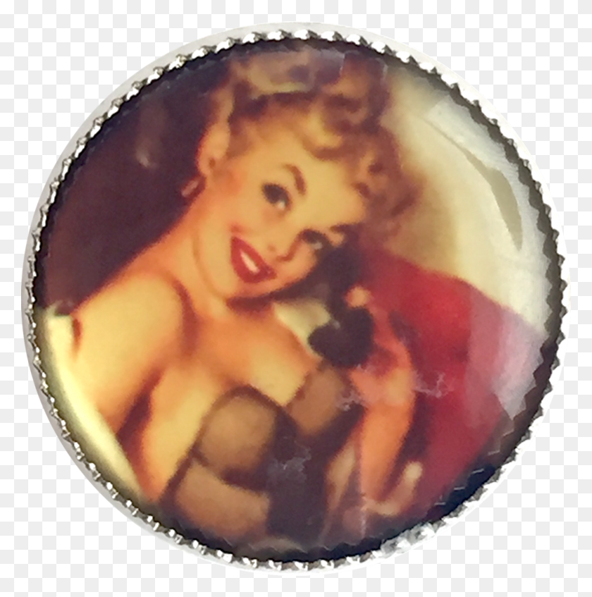 1014x1024 Pin Up Girls Set Of 4 Crystal Picture Buttons Dessert, Meal HD PNG Download