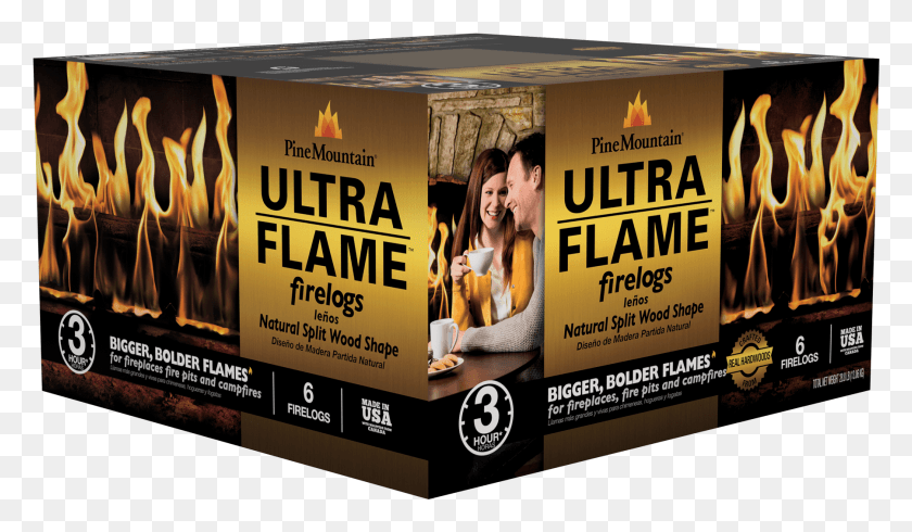 1802x994 Descargar Png Pine Mountain Ultraflame Troncos De Fuego Ultra Flame Troncos De Fuego, Anuncio, Folleto, Cartel, Hd Png