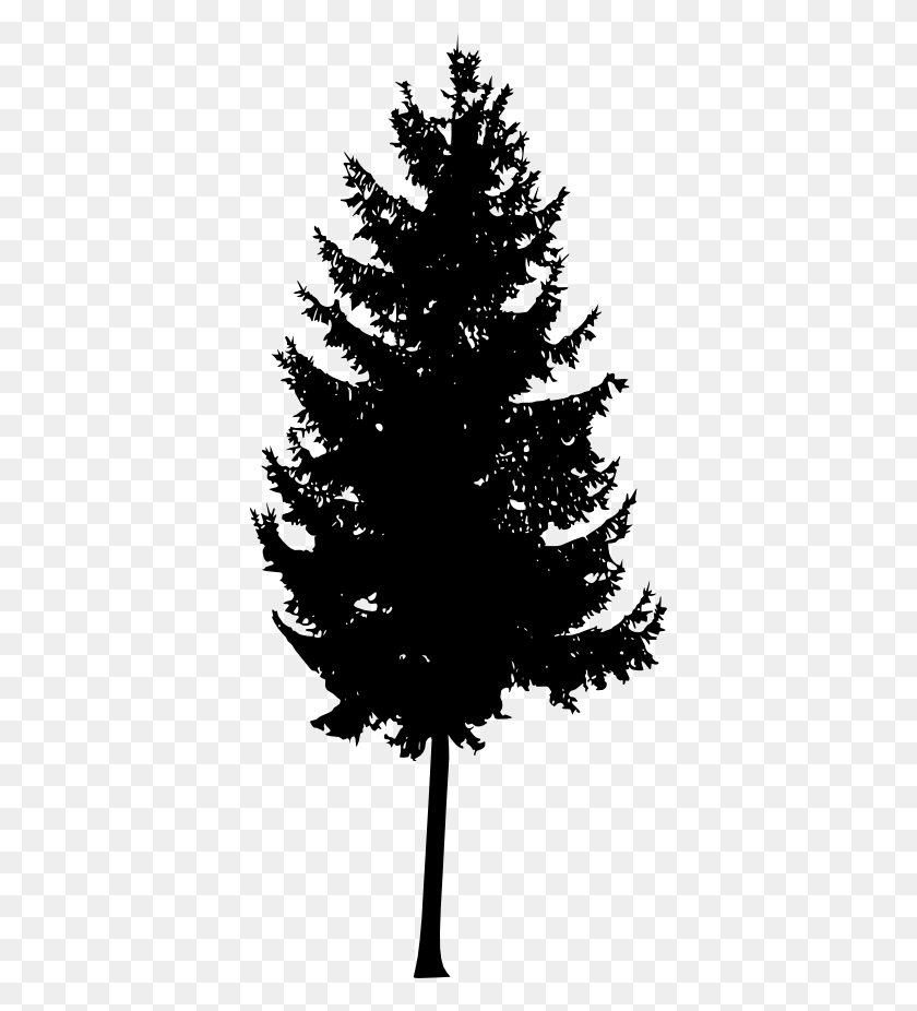 382x866 Pine Tree Silhouette Vol Mountain Ash Tree Silhouette, Christmas Tree, Tree HD PNG Download