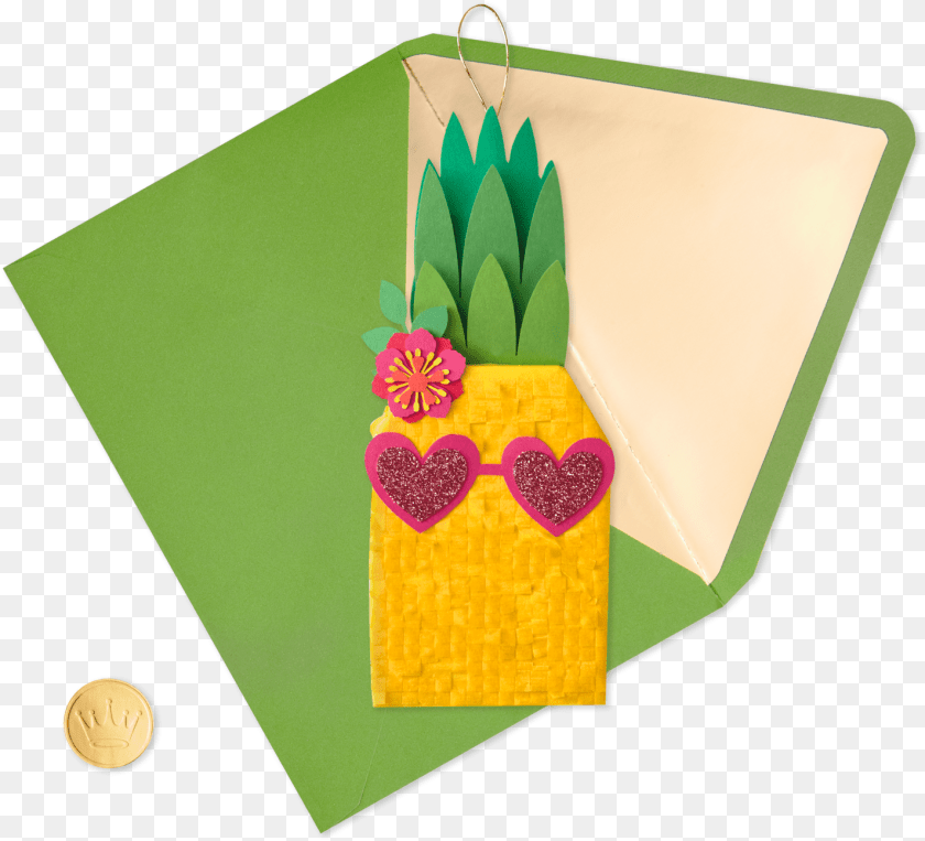 Pineapple Birthday Card Construction Paper, Envelope, Greeting Card, Mail, People Sticker PNG