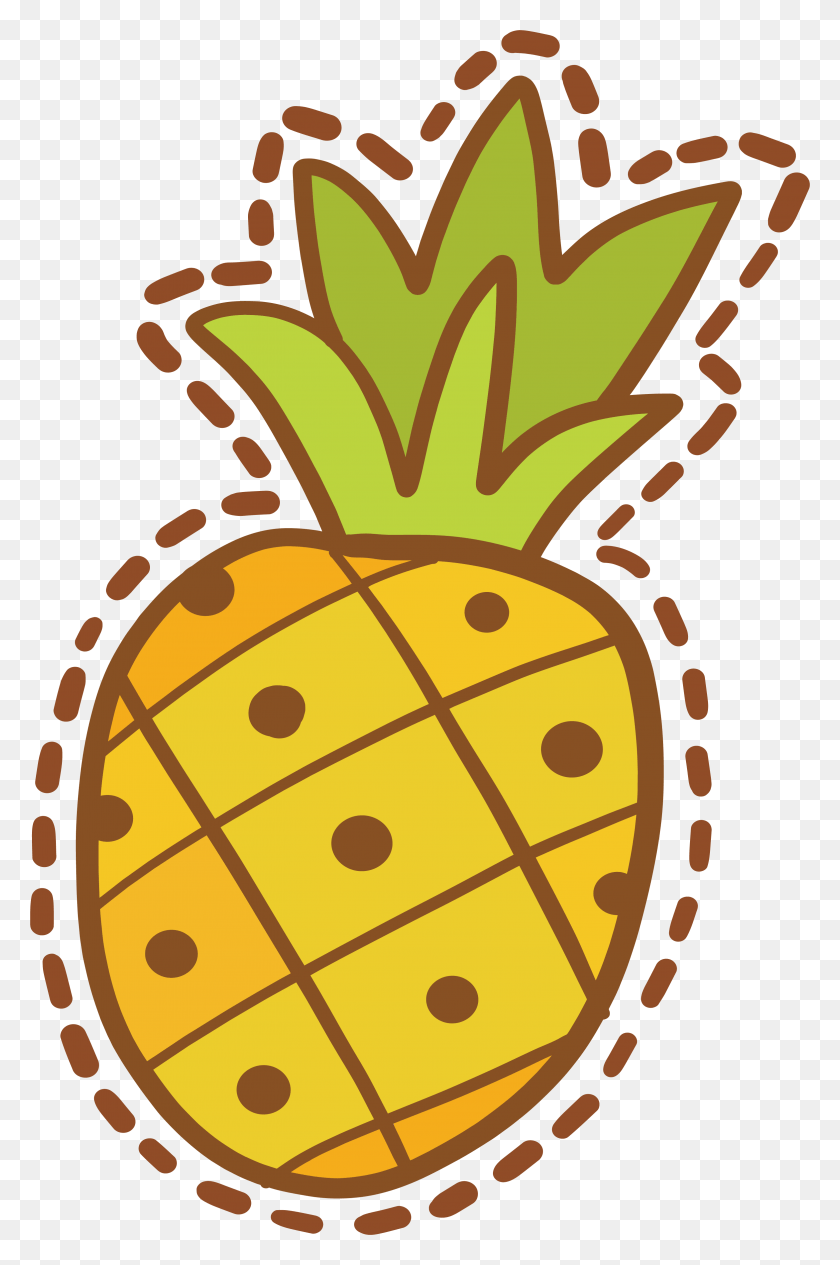 3127x4833 Pineapple Cartoon Sticker Design Kartun Nanas, Plant, Food, Fruit HD PNG Download