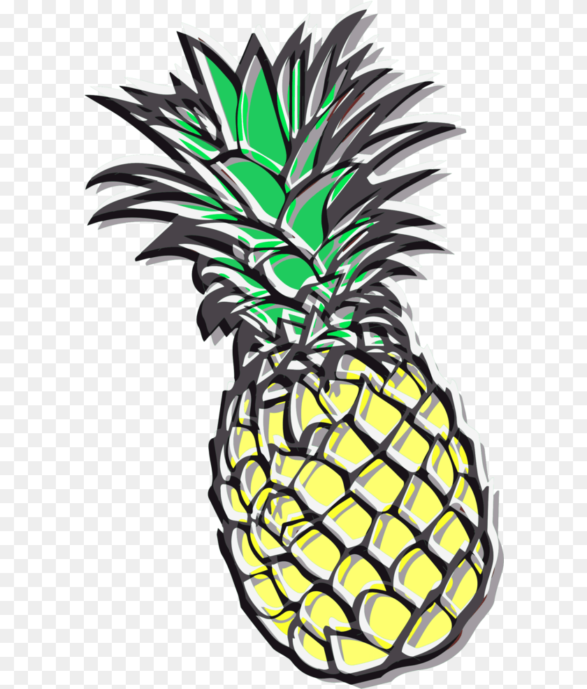 601x986 Pineapple Clipart Clipart Pineapple, Food, Fruit, Plant, Produce Transparent PNG