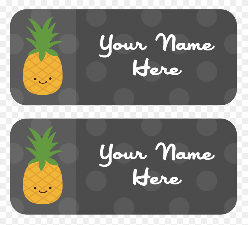 934x842 Pineapple Label Pineapple Name Tag, Plant, Fruit, Food HD PNG Download