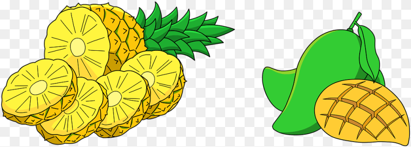 1057x379 Pineapple Mango Fruit, Plant, Produce, Food, Football Clipart PNG