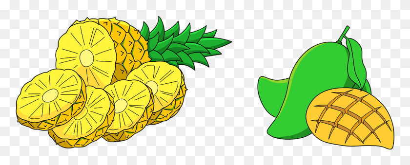 1057x379 Piña, Mango, Fruta, Piña, Planta, Alimentos Hd Png