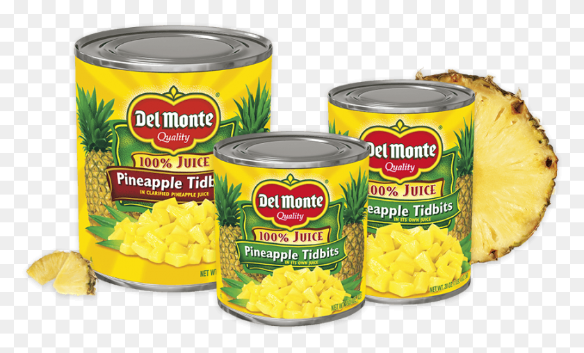 868x499 Pineapple Tidbits In 100 Juice Monte, Aluminium, Tin, Canned Goods HD PNG Download