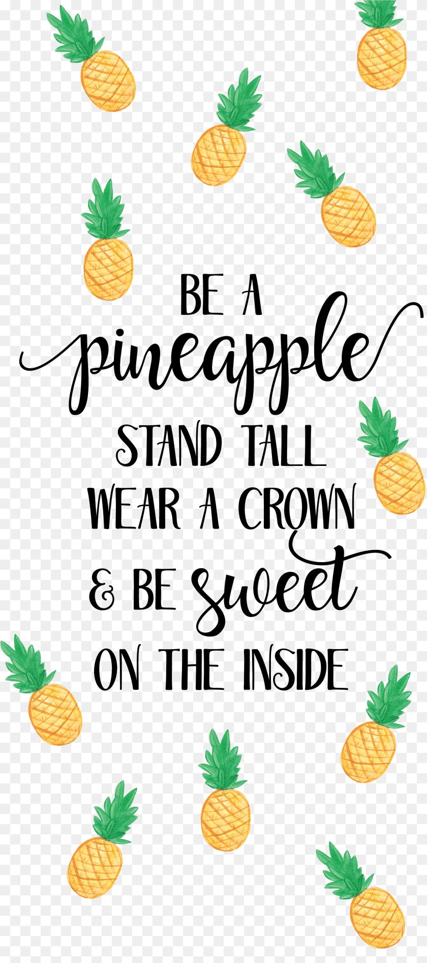 2271x5117 Pineapple Wallpaper Quotes, Tree, Leaf, Plant, Food PNG