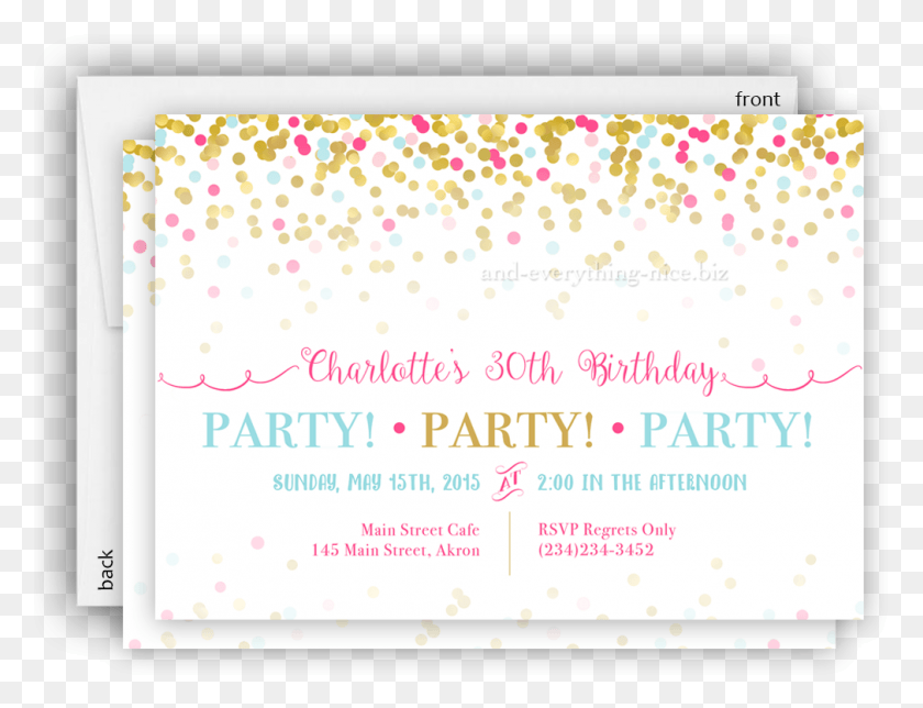1010x757 Pink Amp Gold Confetti Party Invitation Baby Shower Art, Бумага, Флаер, Плакат Png Скачать