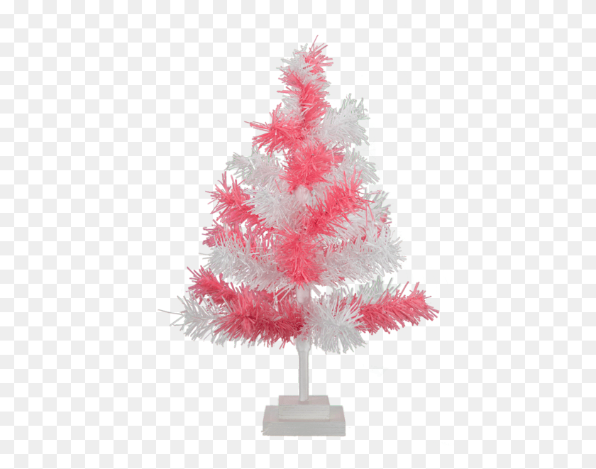 443x601 Pink Amp White Christmas Table Top Display Tree Сделано Новогодней Елкой, Растение, Орнамент Hd Png Скачать