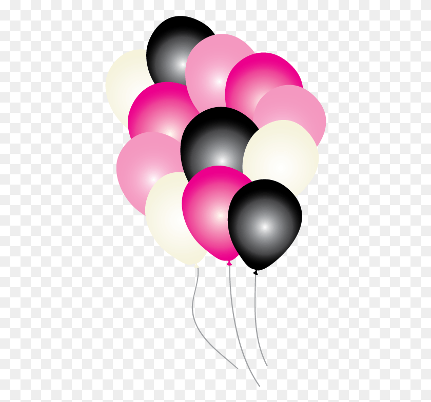 432x724 Pink And Black Balloons Pink And Black Party Balloons, Balloon, Ball HD PNG Download